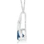 December Birthstone - Trillion London Blue Topaz Wishbone Pendant Necklace with Diamond in Silver (5mm London Blue Topaz)