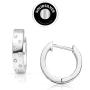 SolidSilver - Sterling Silver Huggie Hoop Earrings with Round Dainty Crystal Clear CZ