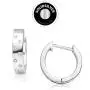 SolidSilver - Sterling Silver Huggie Hoop Earrings with Round Dainty Crystal Clear CZ