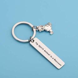 PENQI Raccoon Jewelry Raccoon Key Ring My Spirit Animal is a Raccoon Keychain Raccoon Lover Gift Animal Lover Gift Jewelry