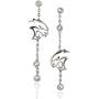 Baron Jewelry Dodge Challenger SRT Hellcat Rhodium Plated Brass Earrings. Decorated with Swarovski Crystals. 2” Long Durable Chain with 3 Silver Clean Crystals.