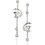 Baron Jewelry Dodge Challenger SRT Hellcat Rhodium Plated Brass Earrings. Decorated with Swarovski Crystals. 2” Long Durable Chain with 3 Silver Clean Crystals.