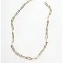 MooseMiroir Paperclip Chain Necklace for Women Girl 18k Real Gold Plated Stainless Steel Minimalistic Oval Link Choker y2k Jewelry y2k Necklace Preppy Jewelry chainsfor Women