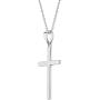 925 Sterling Silver Cross Necklace Pendant Plain Classic Traditional 19''