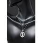 CaliRoseJewelry Sterling Silver Saint Christopher Pray for Us Oval Charm Pendant Necklace