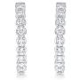 La Joya 3/4-2 Carat Total Weight (ctw) Lab Grown Diamond Hoop Earrings for Women- White Rhodium or Yellow Gold Plated 925 Sterling Silver Earrings - With Superior GH Color And SI Clarity Diamonds