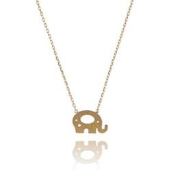 MaLove Lovely Elephant Inspirational Pendant Necklace, Handmade Gold-Tone Plated Pendant Necklace Jewelry Gift for Women