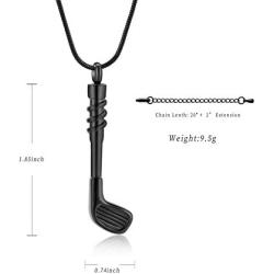 mingkejw Cremation Jewelry for Ashes Golf Cue Stainless Steel Urn Necklace for Human Pet for Ashes –Keepsake Memorial Jewelry