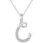 EVER FAITH 925 Sterling Silver CZ Cursive Initial 26 Letters Alphabet Adjustable Pendant Necklace Clear EVER FAITH 925 Sterling Silver CZ Cursive Initial 26 Letters Alphabet Adjustable Pendant Necklace Clear