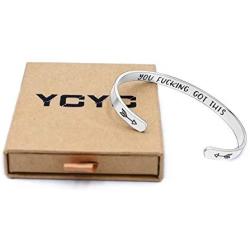 Keep Going You Got Bracelet Inspirational Cuff Bangle Personalized Hidden Message Bracelet Stainless Steel Engraved Mantra Motivational Encouragement Gifts