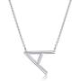 Sterling Silver Sideways Initial Necklace A-Z Pendant Letter Necklace for Women