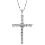 La Joya 1/6-1/2 Carat Total Weight (ctw) Lab Grown Diamond Cross Pendant Necklace Collection - White Rhodium Plated .925 Sterling Silver With Adjustable Chain - GH Color SI Clarity Diamonds