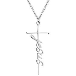 Mothers Day Gift Faith Cross Necklace Hope Believe Pendant Necklace Religious Jewelry for Women