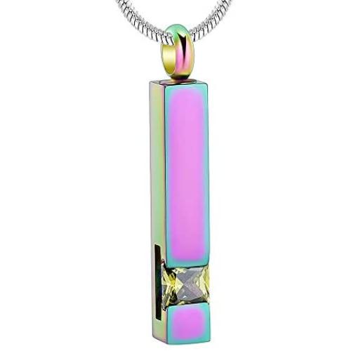 Minicremation Cremation Ashes Jewelry Cube Bar Urn Necklace for Ashes Crystal Memorial Locckets Keepsake Pendants Cremation Jewelry