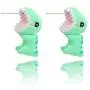 Tattooshe Fashion Stud Earrings Soft Pottery Dinosaur Earrings Green Fine Jewelry for Women Child Girls