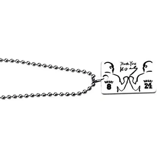 Detailed Thank You Kobe Memorial Necklace Keychain Jewelry for Kobe Fans Detailed Thank You Kobe Memorial Necklace Keychain Jewelry for Kobe Fans
