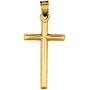 14k Yellow Gold Shiny Round Tube Cross Pendant