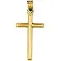 14k Yellow Gold Shiny Round Tube Cross Pendant