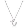 Sterling Silver Cursive Script Initial ''C'' Pendant Necklace, 18''
