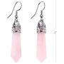 Real Natural Quartz Stone Healing Point Crystal Chakra Dangle Earrings Valentines day Mothers day Gift