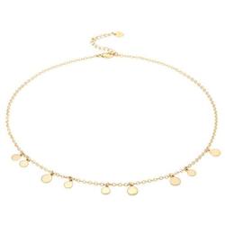 18k Gold Round Disc Charm Choker Boho Dangle Coin Chain Necklace for Women Graduation Gifts for Her Trendy Handmade Jewelry for girls
