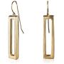 NIEVOS JEWELRY Gold-plated-brass Earring 24k Classic Rectangle Earring. Chunky Design Gift Jewelry Love Handmade Designer Made By Women For Her