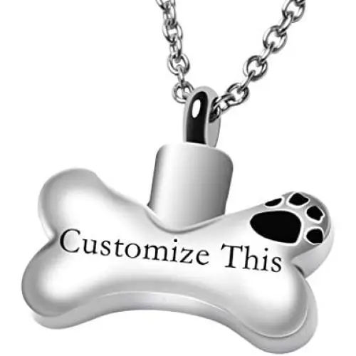 Fanery Sue Dog Bone Personalized Custom Cremation Jewelry Urn Necklace for Ashes Keepsake Dog Cat Pet Memorial Pendant Fanery Sue Dog Bone Personalized Custom Cremation Jewelry Urn Necklace for Ashes Keepsake Dog Cat Pet Memorial Pendant