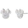 Disney Minnie Mouse Birthstone Jewelry for Women and Girls, Sterling Silver Pave Crystal Stud Earrings