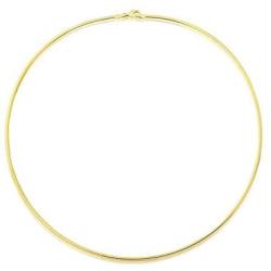 1mm thick 14k gold plated solid sterling silver 925 Italian Omega chain necklace spring ring clasp - inch 12''/30cm, 14''/35cm, 16''/40cm, 18''/45cm, 20''/50cm, 22''/55cm, 24''/60cm