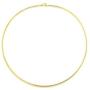 1mm thick 14k gold plated solid sterling silver 925 Italian Omega chain necklace spring ring clasp - inch 12''/30cm, 14''/35cm, 16''/40cm, 18''/45cm, 20''/50cm, 22''/55cm, 24''/60cm
