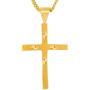 LIFETIME JEWELRY Four Diamond Cuts Cross Necklace 24k Gold Plated for Women Men