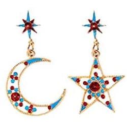 Frchalleretour Jewelry for Women Moon Stars earrings Fashion Jewelry hoop earrings funny earrings Drop Earrings Long Asymmetrical Earrings for Women Bohemia cute earrings Women Dangle Earrings