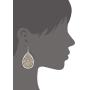 Bohemian Gold & Silver Two Tone Floral Filigree Big Tear Drop Earrings