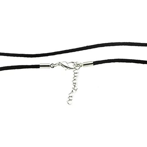 Embolden Jewelry Best Buy Black Silk Satin Cord Rope Necklace Chain with Firmly Attached Silver Clasp - 14'' 16'' 18'' 20'' 22'' 24'' 26'' 28'' Buy Now at Introductory Price
