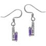 Silvershake Petite Oval Shape 7x5mm Natural African Amethyst 925 Sterling Silver Victorian Style Dangle Earrings