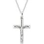 Ritastephens Sterling Silver Mini Tubular Cross Crucifix Small Pendant Necklace