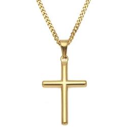 FZTN Jewelry Mens Womens 3mm Curb Chain Cuban Link Chain 18K Gold Plated Stainless Steel Necklace,Fashion Jewelry,Wear Alone or with Pendant,18-26 Inch