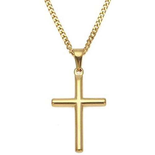 FZTN Jewelry Mens Womens 3mm Curb Chain Cuban Link Chain 18K Gold Plated Stainless Steel Necklace,Fashion Jewelry,Wear Alone or with Pendant,18-26 Inch