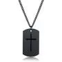 JAYUMO Mens Fashion Stainless Steel Military Cross Dog Tag Pendant Necklace Curb Chain 22-24 Inch,Black, Silver JAYUMO Mens Fashion Stainless Steel Military Cross Dog Tag Pendant Necklace Curb Chain 22-24 Inch,Black, Silver