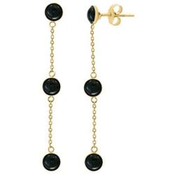 Effy 14K Yellow Gold Onyx Drop Earrings, 2.66 TCW