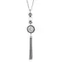 Pizazz Studios Long Snap Charm Tassel Necklace - Silver