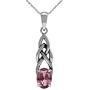 Silvershake Natural Gemstone 925 Sterling Silver Celtic Knot Solitaire Pendant with 18 Inches Chain Necklace