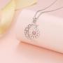DAOSHANG 925 Sterling Silver Synthetic Opal Celtic Moon and Sun Pendant Necklace for Women Birthday Jewelry Gift, 18” Chain