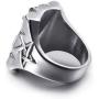 Elfasio Stainless Steel Ring for Men Satanic Baphomet Goat Satan Demon Devil Leviathan Cross Pentagram Rings Symbol Vintage Jewelry