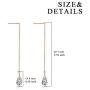 Sterling Silver Threader Earrings,TeardropCrossLineEar Cuff Threader Earrings for Women Girls