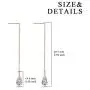 Sterling Silver Threader Earrings,TeardropCrossLineEar Cuff Threader Earrings for Women Girls