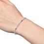925 Sterling Silver Fancy Sapphire Tennis Bracelets for Women Birthstone Gemstone Jewelry 4.60 CTTW