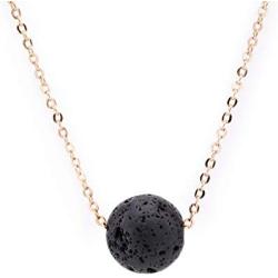 MISS RIGHT Hypoallergenic Lava Beads Ball Earrings Necklace, Lava Rock Stone Stud Dangle Hoop Earrings Dainty Thin Chain Diffuser Necklaces for Women Men Jewelry Gifts