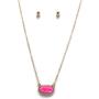 Miracle Collection Faux Druzy Stone Light Weight Fashion Trendy Pendant Necklace for Women and Girls