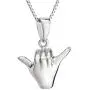 Sterling Silver Hawaiian Shaka Hang Loose Necklace Pendant with 18'' Box Chain Sterling Silver Hawaiian Shaka Hang Loose Necklace Pendant with 18'' Box Chain